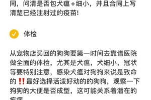 养狗必知（确保宠物健康，打疫苗不可忽视）